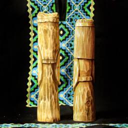 Hand Carved Linden Wood Slavic Goddess Statue Lada & Makosh - thumbnail 2