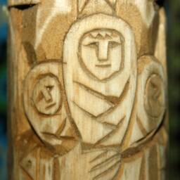 Hand Carved Linden Wood Slavic Goddess Statue Lada & Makosh - thumbnail 4