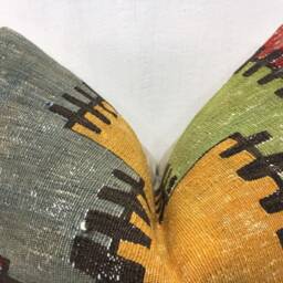 Vintage Turkish Kilim Pillow Cover, Handwoven Accent Pillow, 16x24 - thumbnail 2