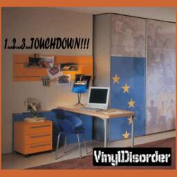 1...2...3...touchdown - Vinyl Wall Decal Quotes Sticker Boysbedroom09Et - thumbnail 1