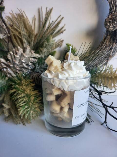 Christmas Gingerbread Candle Vegan Soy Wax Cruelty Free Birthday Gift Christmas 8Oz Scented - image 1