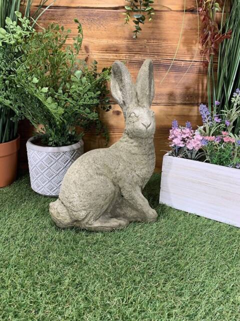 stone Garden Large Traditional Hare Detailed Ornament - image 1