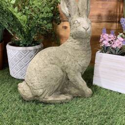 stone Garden Large Traditional Hare Detailed Ornament - thumbnail 3