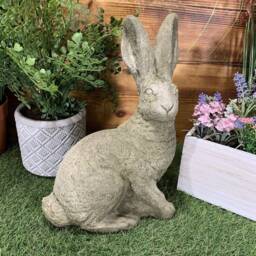 stone Garden Large Traditional Hare Detailed Ornament - thumbnail 2