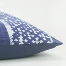 Hmong Indigo Batik Pillow Cover - Handwoven Hill Tribe Textile - 18x18 - thumbnail 4