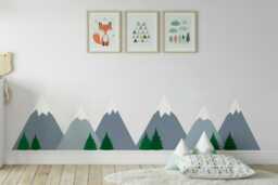 Kids Mountain Scene Wall Decals, Decals Nursery, Baby Decal, Nursery Mural, Bedroom Decor - thumbnail 1