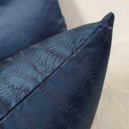 Luxury Designer Blue Ferns Satin Jacquard Cushion Cover Made With Ashely Wilde Fabric - Only Cover Pillow Cover - thumbnail 4
