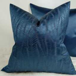 Luxury Designer Blue Ferns Satin Jacquard Cushion Cover Made With Ashely Wilde Fabric - Only Cover Pillow Cover - thumbnail 2