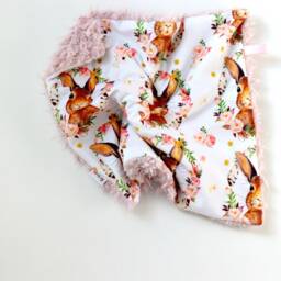 Dream Lovie. Security Blanket. Personalized Lovey. Faux Fur Floral Bunny White. Mini Baby Minky Shower Gift - thumbnail 4