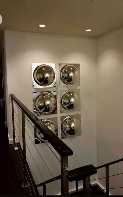 Three - 3 60's Chrome Dome Bubble Mirrors - Set Of Three