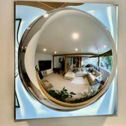 Three - 3 60's Chrome Dome Bubble Mirrors - Set Of Three - thumbnail 3