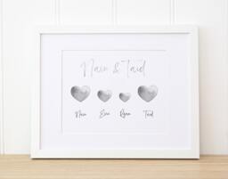 Personalised Nain & Taid Gift - Foil Framed Print Welsh Grandparents Grandchildren Family Keepsake - thumbnail 1