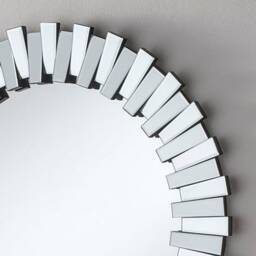 Round Zip Mirror - Stella Contemporary Multi Faceted 90cm X Premium Quality - thumbnail 2