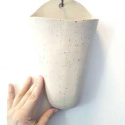 stoneware Wall Pocket Planter Hanging Flower Pot Plant Holder Vase Wallvase Bowl - thumbnail 3