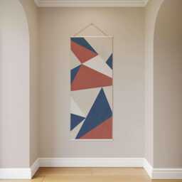 Modern Geometric Triangle Tapestry - Wall Hanging Unique Art - thumbnail 2