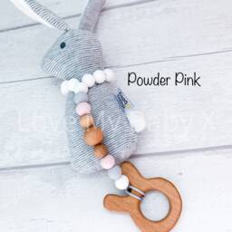 Rainbow Personalised Bespoke Gift My First Easter Bunny Rattle Sensory Engraved Toy Newborn Name - thumbnail 2