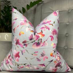 Floral Cushion Cover, Decorative Pillow Modern Countryside Design, Scatter Pillow, Double Sided, Blue Pink Voyage Armathwaite Fabric - thumbnail 4