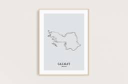 County Galway Ireland Map Line Art Print - Minimalist Irish Gift - thumbnail 1