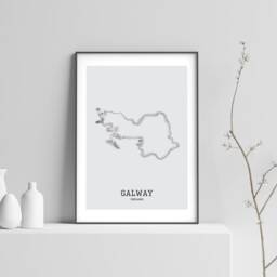County Galway Ireland Map Line Art Print - Minimalist Irish Gift - thumbnail 2