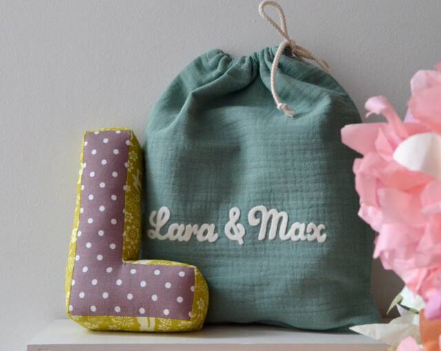 Birth/Christening Gift Letter Rattle, Available Individually Or As A Set Of Two, Perfect For Twins, Packaged in Pretty Bag With Name On It - image 1