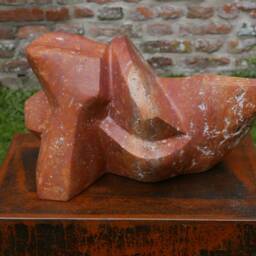 Abstract Travertine Stone Sculpture Garden Art, Outdoor Decor - thumbnail 2