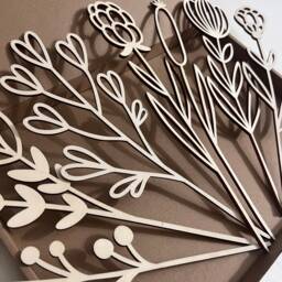 Wooden Flowers - Boho Nursery Flower Decor Wildflower Bedroom Theme Wall Decal Girls