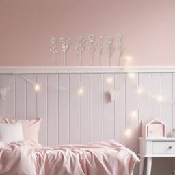 Wooden Flowers - Boho Nursery Flower Decor Wildflower Bedroom Theme Wall Decal Girls - thumbnail 2