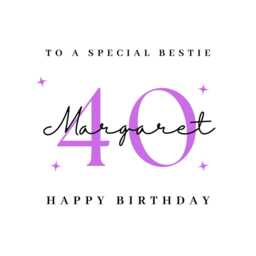 Bestie 40Th Birthday Candle Sticker Stickers Label Labels Besties - thumbnail 4