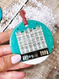 Queen's Arcade Belfast Little Landmarks Ceramic Hanging Decoration Christmas - thumbnail 1