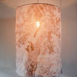 "Handmade Linen Pendant Light Shade Vintage " - thumbnail 3