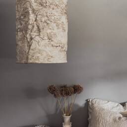 "Handmade Linen Pendant Light Shade Vintage " - thumbnail 2