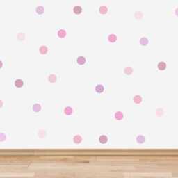 Pink & Purple Polka Dot Wall Stickers - Nursery Decals, Removable Pastel Dots - thumbnail 3