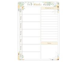 Dry Wipe Whiteboard Weekly Family Menu Meal Planner Board With Dry Wipe Pen Included. Shopping List & Notes Section - thumbnail 1