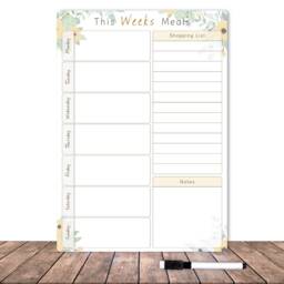 Dry Wipe Whiteboard Weekly Family Menu Meal Planner Board With Dry Wipe Pen Included. Shopping List & Notes Section - thumbnail 3