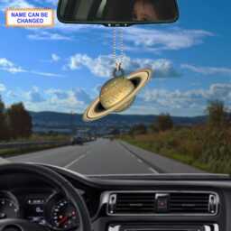 Saturn With Led Light Personalized Ornament, Tree Hanging Decor, Christmas Flat 2D Ornament Planets in Solar System - thumbnail 3