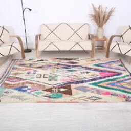 Vintage Boujaad Rug 5x8 Ft - Authentic Moroccan Wool For Living Room - thumbnail 3