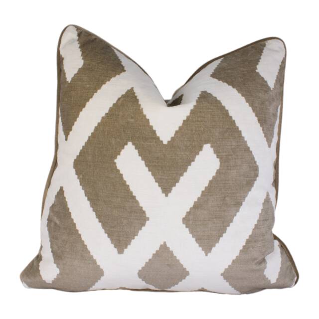 Andrew Martin - Fitzroy Buff Stunning Contrast Velvet Piped Designer Cushion Cover Home D??cor Throw Pillow - image 1