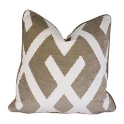 Andrew Martin - Fitzroy Buff Stunning Contrast Velvet Piped Designer Cushion Cover Home D??cor Throw Pillow - thumbnail 1