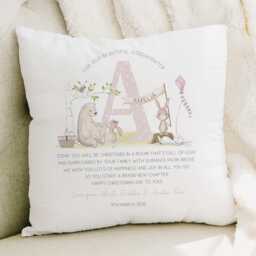 Personalised Christening Gift For Goddaughter, Baptism Gift, Cushion For Girl, Godparent - thumbnail 1