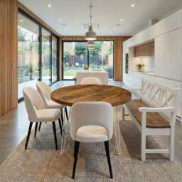 Round Dining Table Vintage Hairpin Leg Kitchen Rustic Industrial Steel Legs - thumbnail 3