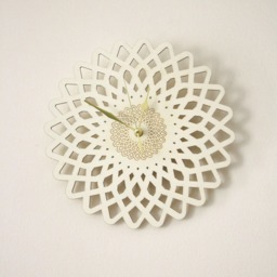 Wooden Clock, Natural Home Decor, Geometric Flower, Oriental Pattern, Rose-Shaped Decoration, Wood Engraved, Wall Art Design, Silent Movment - thumbnail 2