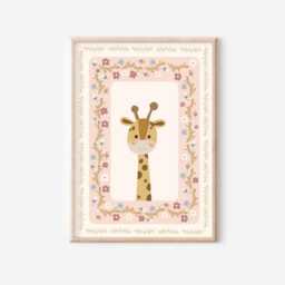 Set Of 3 Pretty Safari Animal Prints With A Pink, Peach & Cream Colour Scheme Perfect For Nursery, Bedroom Or Playroom - Prints Only - thumbnail 2