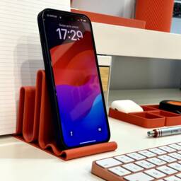 "Eco-Friendly Designer Phone & Tablet Stand - Unique 3D Printed Texture/""Wave" - thumbnail 3