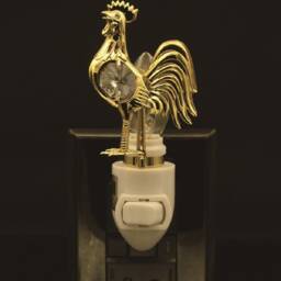 24K Gold Plated Rooster Handcrafted Luxury Night Light Decorated Swarovski Crystals Bedroom Bathroom Kids Room Kitchen Gift Premium Decor - thumbnail 3