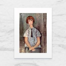 Photo Art Print With Passe-Partout Girl Blouse By Amadeo Modigliani 18x24 cm - thumbnail 1