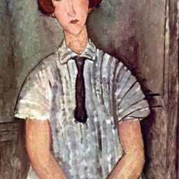 Photo Art Print With Passe-Partout Girl Blouse By Amadeo Modigliani 18x24 cm - thumbnail 2