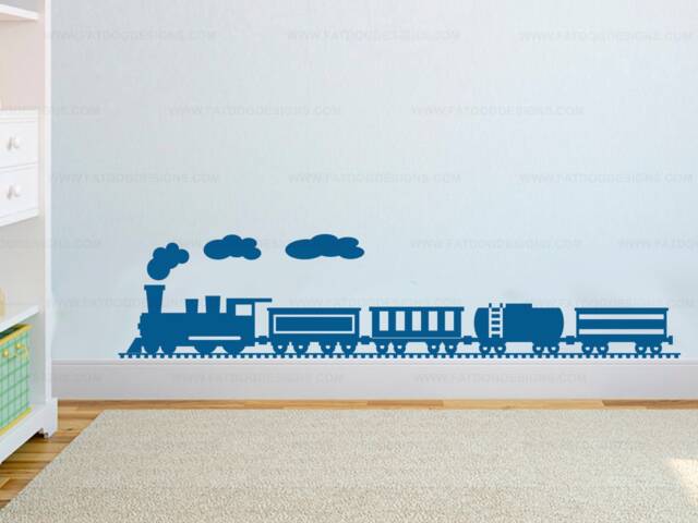 Train Custom Vinyl Wall Decal Multiple Colors - image 1