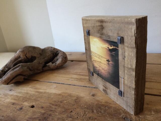 Gifts For Surfers - Surf Photo Surf Art Surfing Decor Handmade Frame Beach Vibes One Off Reclaimed Wood - image 1
