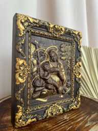 Nursing Madonna Wood Carving Oak Virgin Mary Religious Wall Art, Xs-Xxl, Tax Free