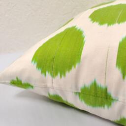 Green Polka Dot Ikat Pillow - thumbnail 4